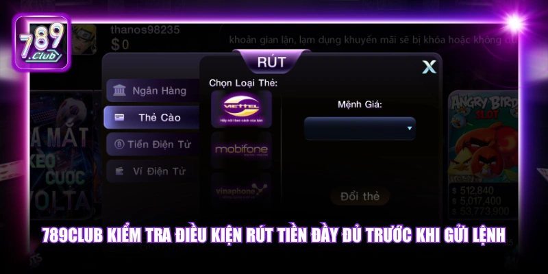789Club kiểm tra điều kiện rút tiền đầy đủ trước khi gửi lệnh.
