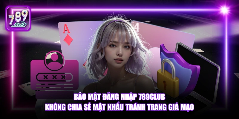 Bảo mật đăng nhập 789Club không chia sẻ mật khẩu tránh trang giả mạo.
